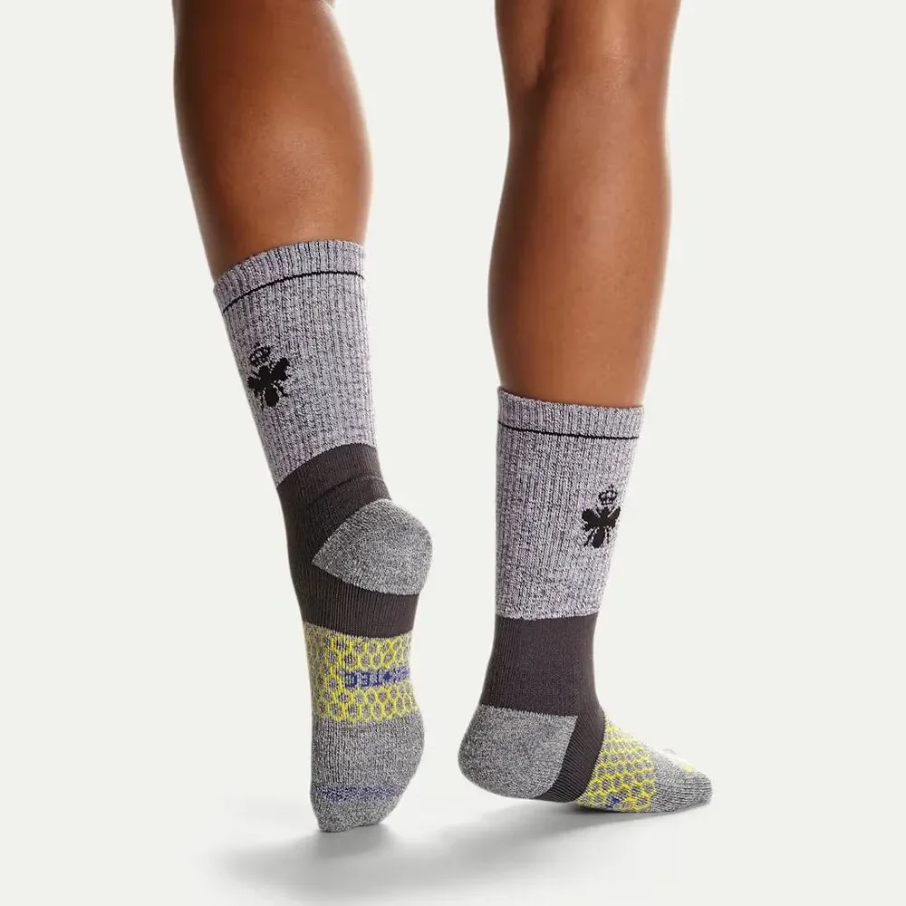 BOMBAS Women's Performance Targeted Compression Calf Crew Socks Medium Charcoal